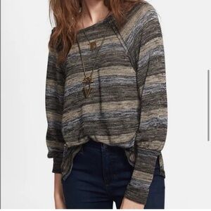 Free People Carolina Hacci Stripe Marled Knit Top